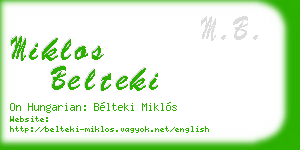 miklos belteki business card